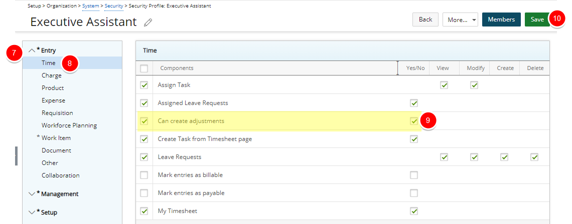 Select Can create adjustments Permission