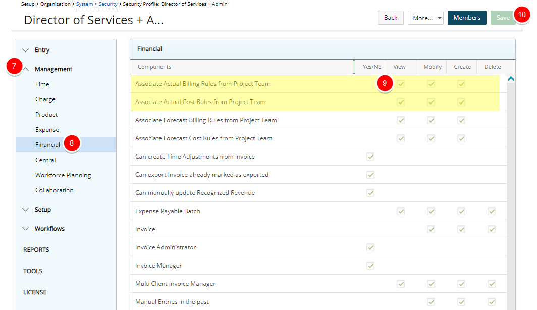 Select Permission