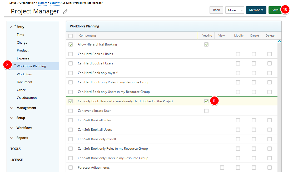Select Can only Book Users who are already Hard Booked in the Project option