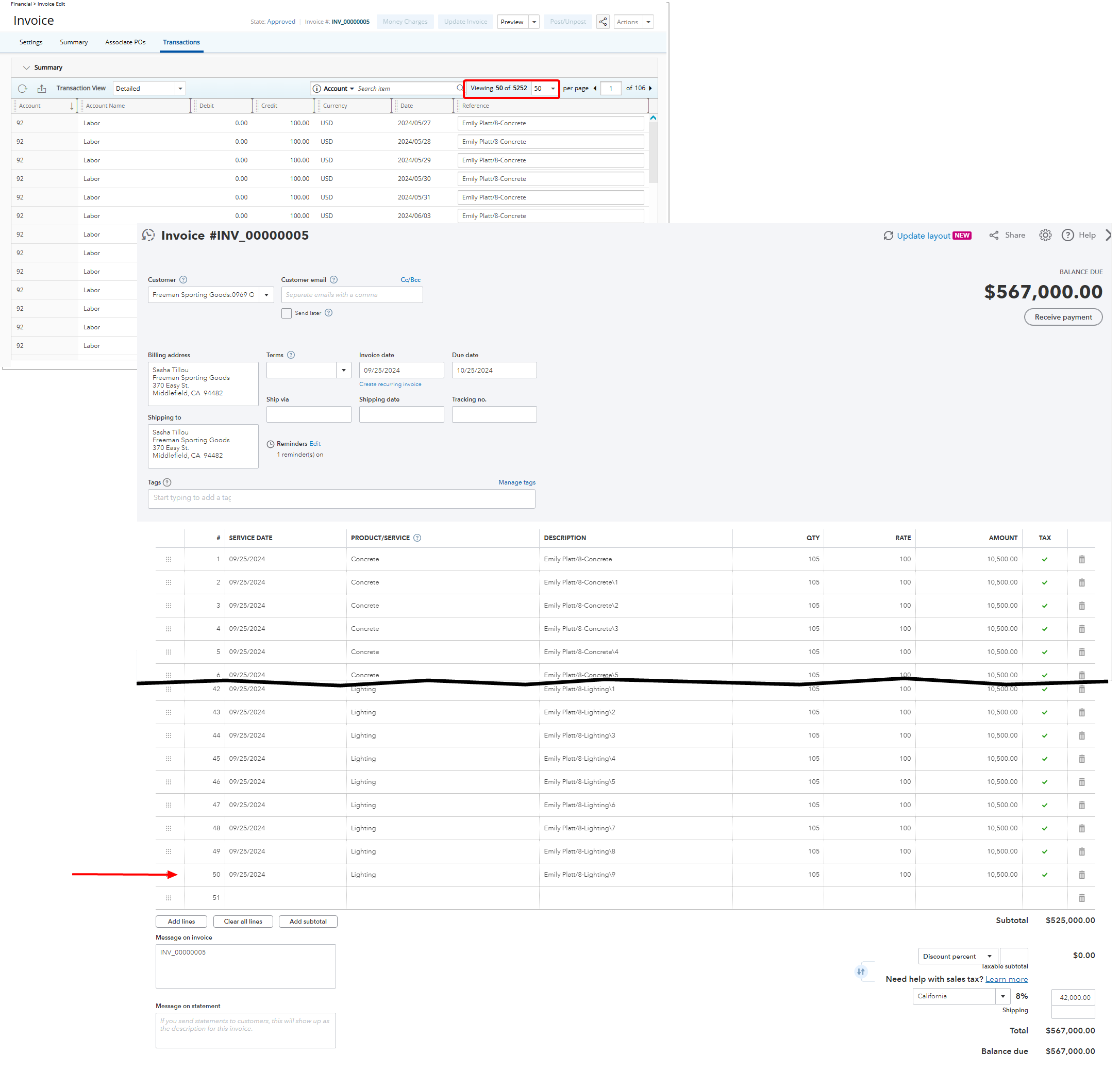 When Export Summarized Transactions to QuickBooks Online is Turned on