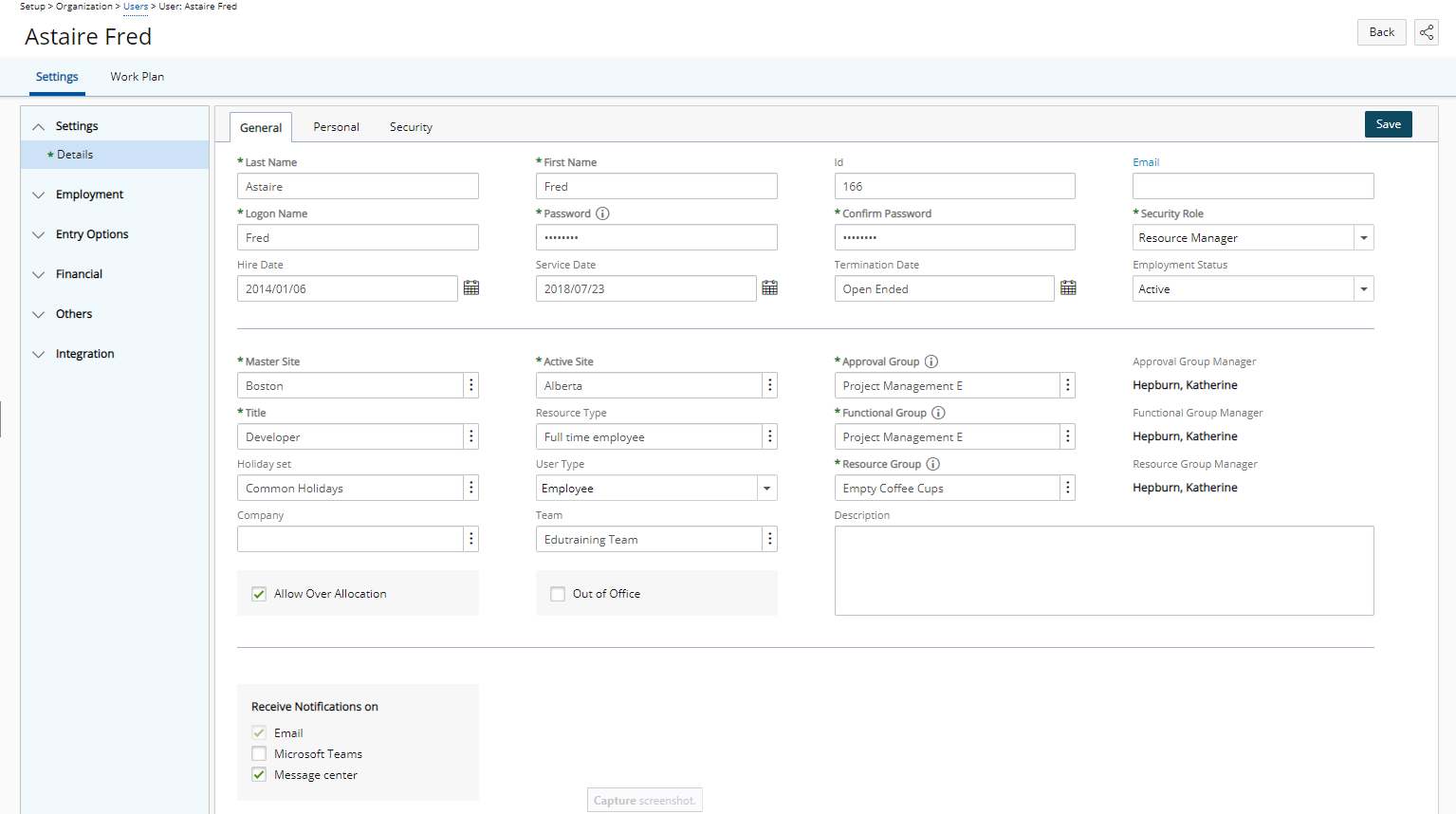 View the User's Profile