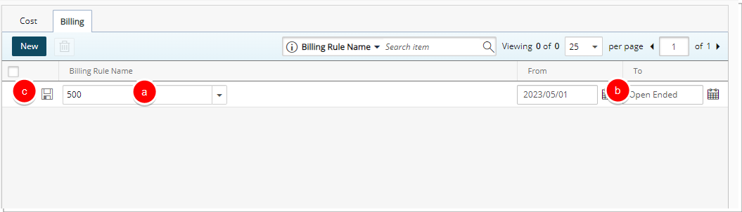 Select a forecast billing rule
