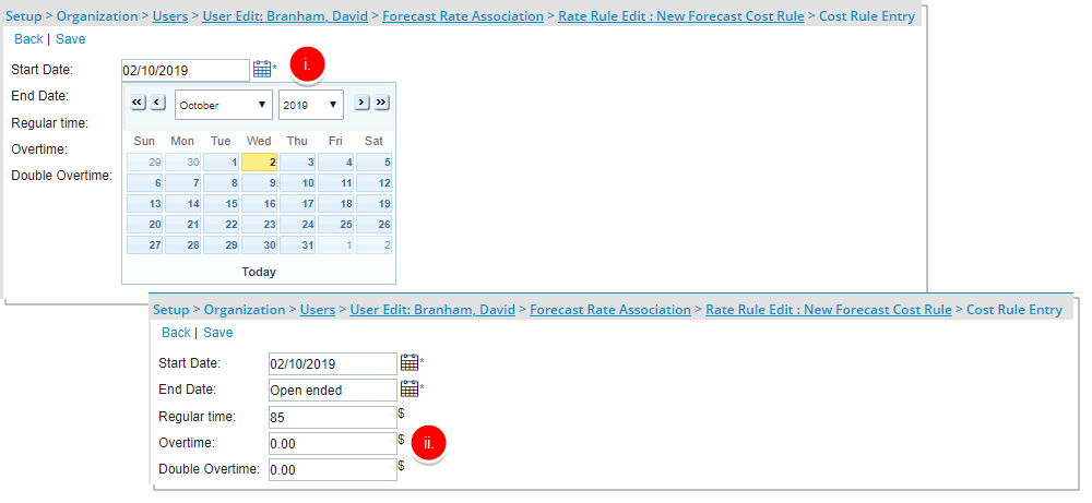 Complete the required Billing Rule Entry information