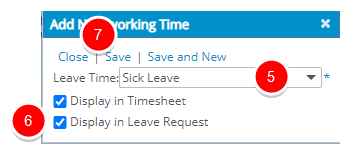 Select to display the leave time task