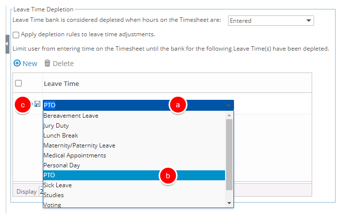 Select the Leave Time work type
