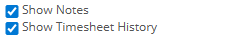 Show Notes and Timesheet History