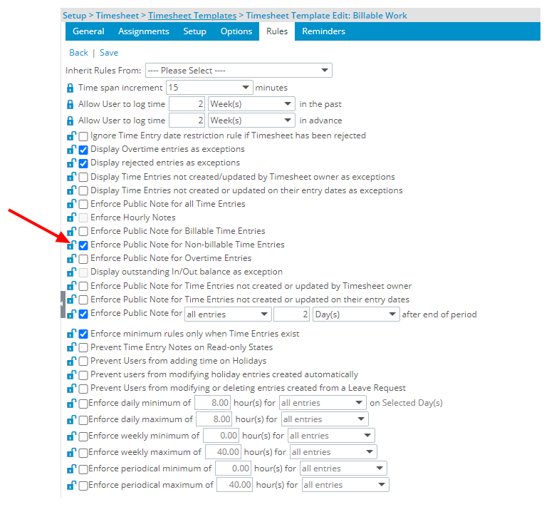 Enforce Public Note for Non-Billable Time Entries