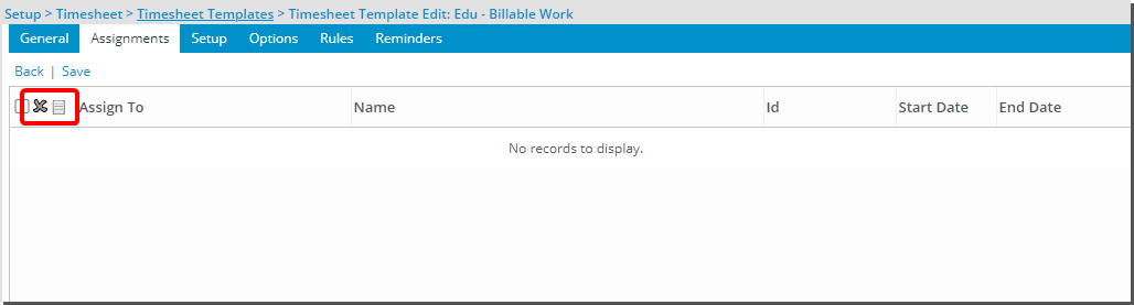 Inactive Add and Assign buttons