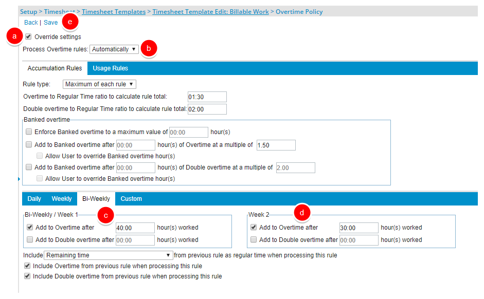 Select and enter applicable Overtime option(s) and values