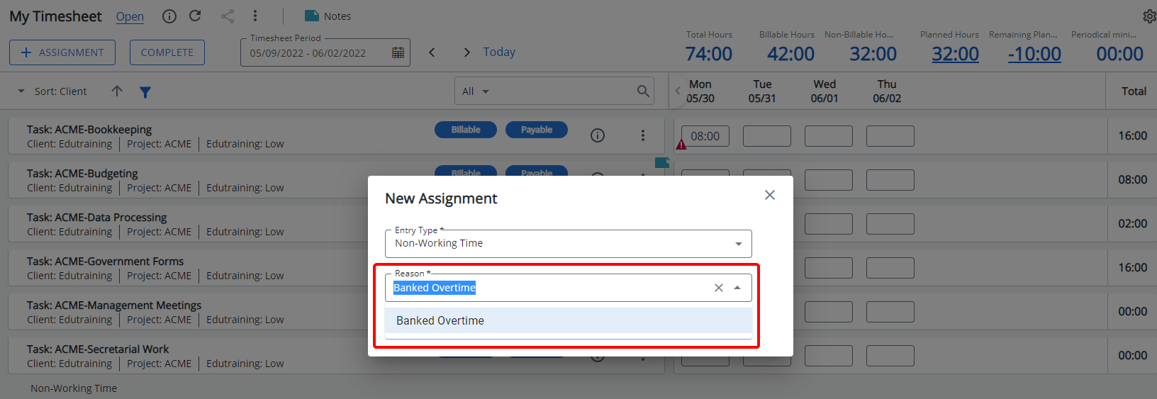 View Setup tab