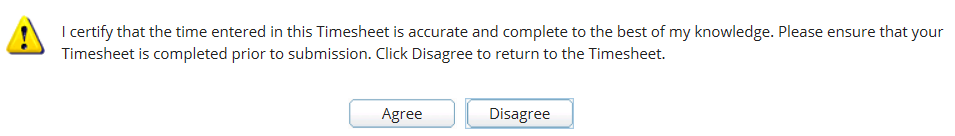 View the Timesheet Disclaimer triggered as Timesheet owner