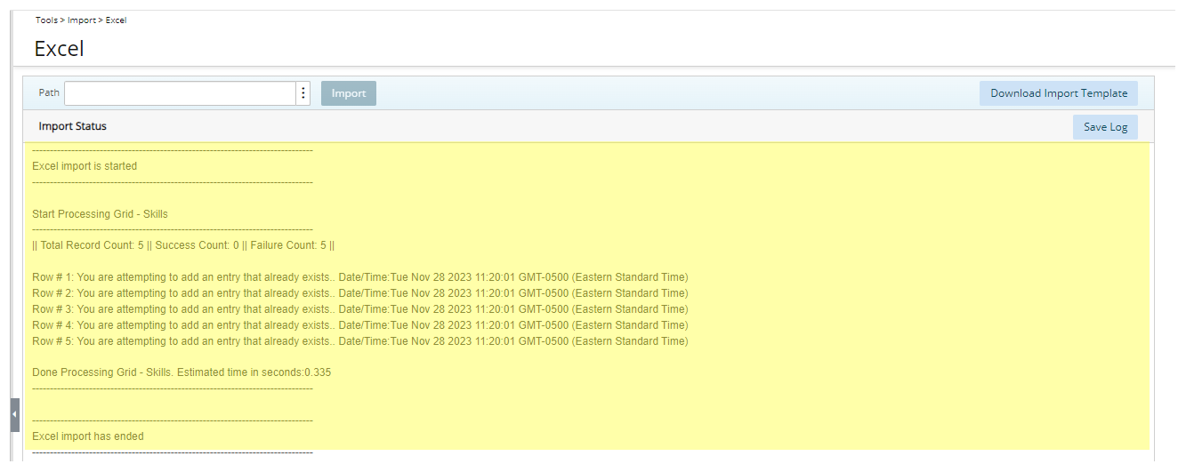 View details of any errors