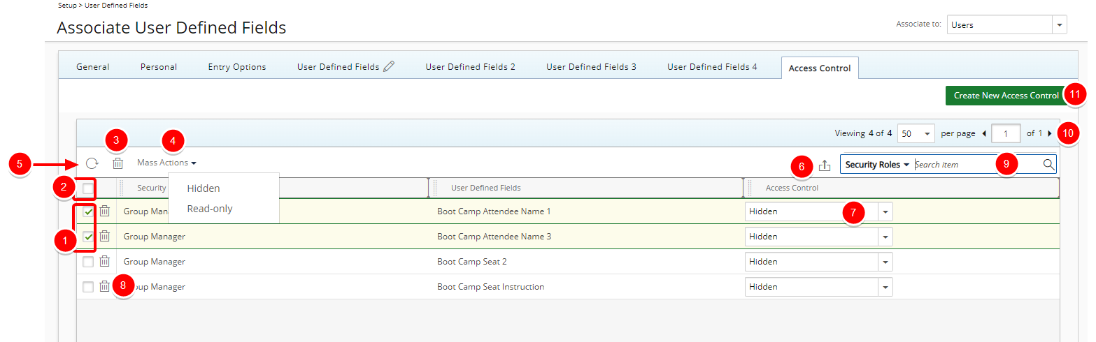 Access Control tab