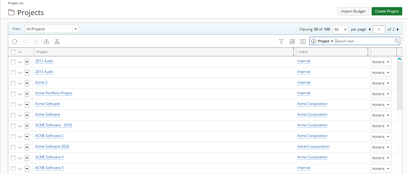 Project List
