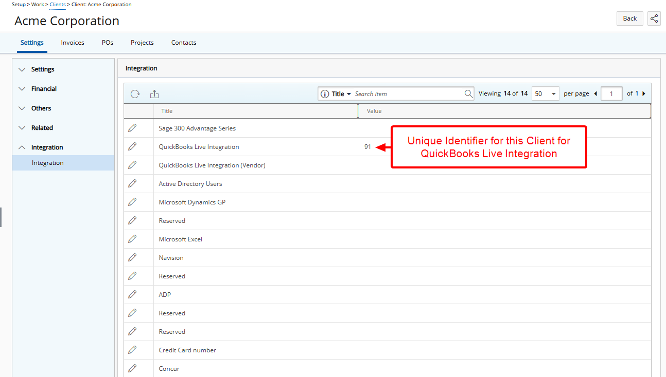 Unique Identifier for this Client for QuickBooks Live Integration