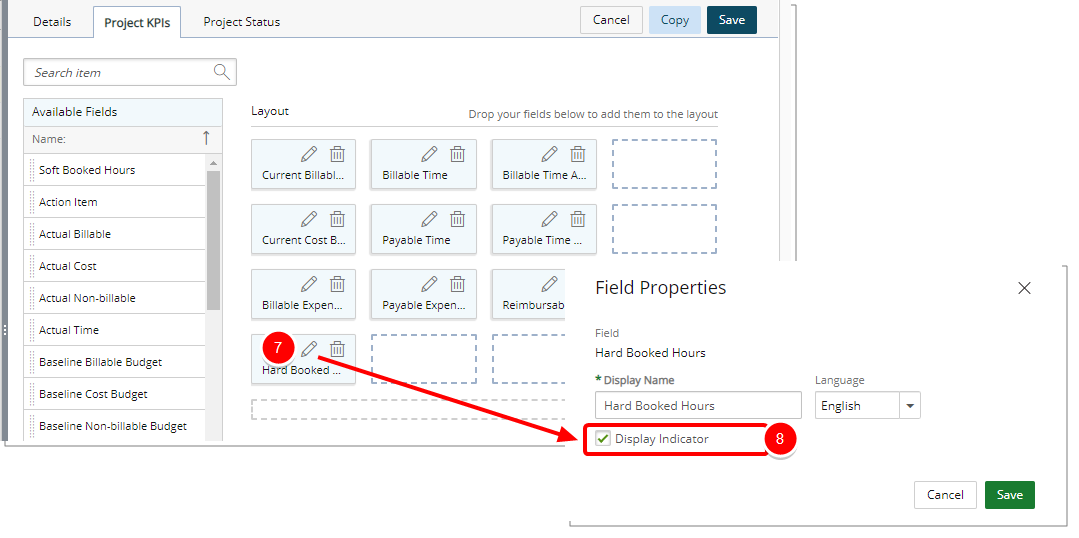 Select a project field