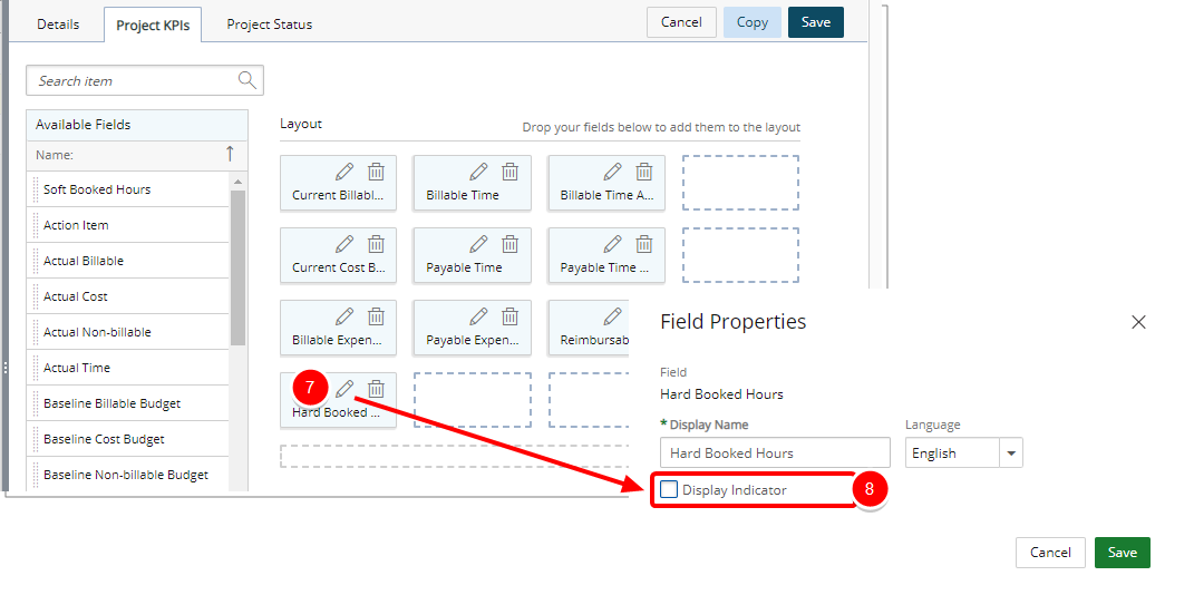 Select a project field
