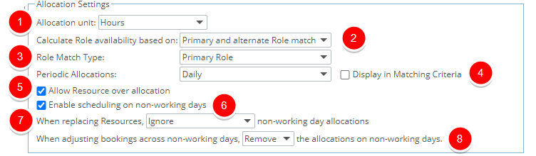 Allocation Settings section