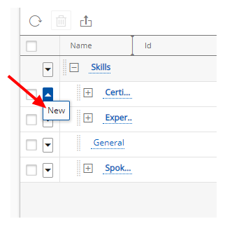 Click New from the context menu