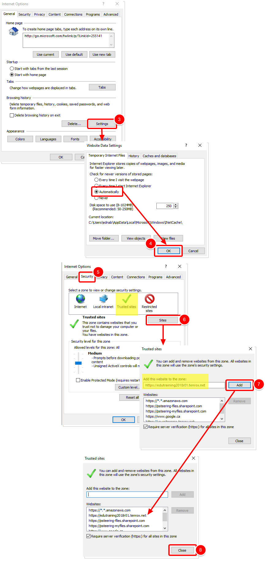 Enabling Automatic check for new page versions