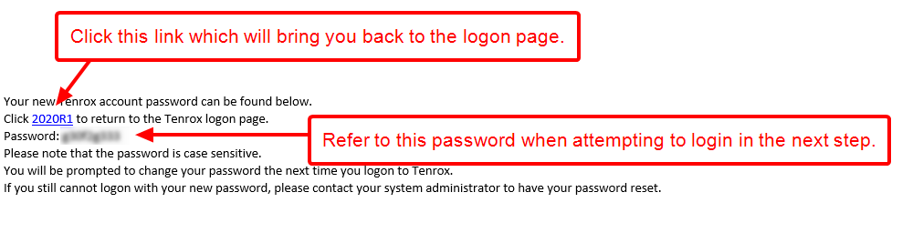 Open the email with the password
