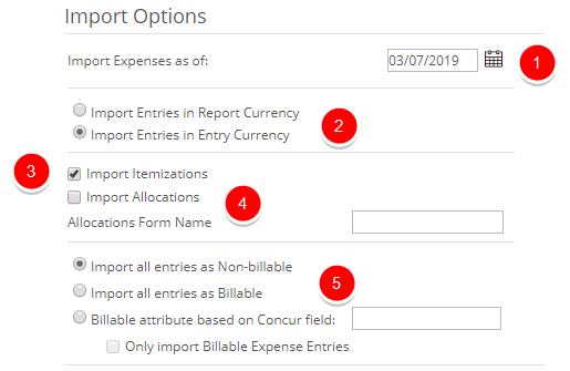 Import Options