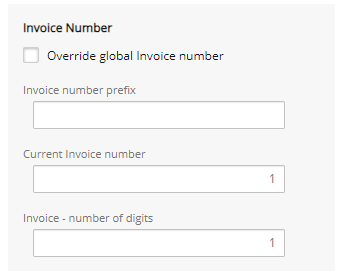 Override global Payable number