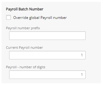 Override global Payroll number