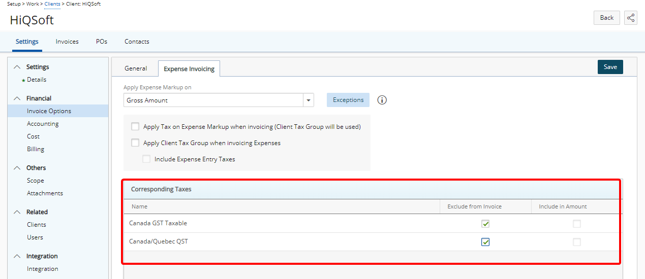 Exclude From Invoice