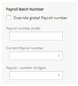 Override global Payroll number