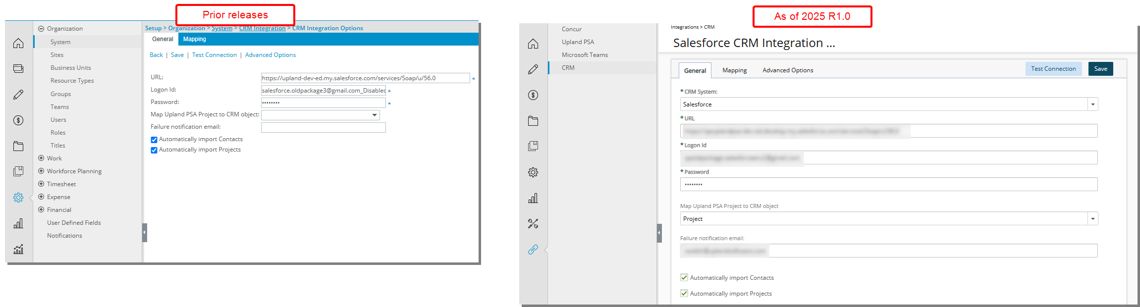 Improved and Relocation of CRM integration pages