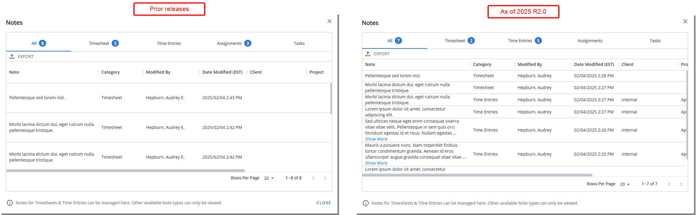 Improved Timesheet Notes Dialog Box for Reduced Scrolling and Readability