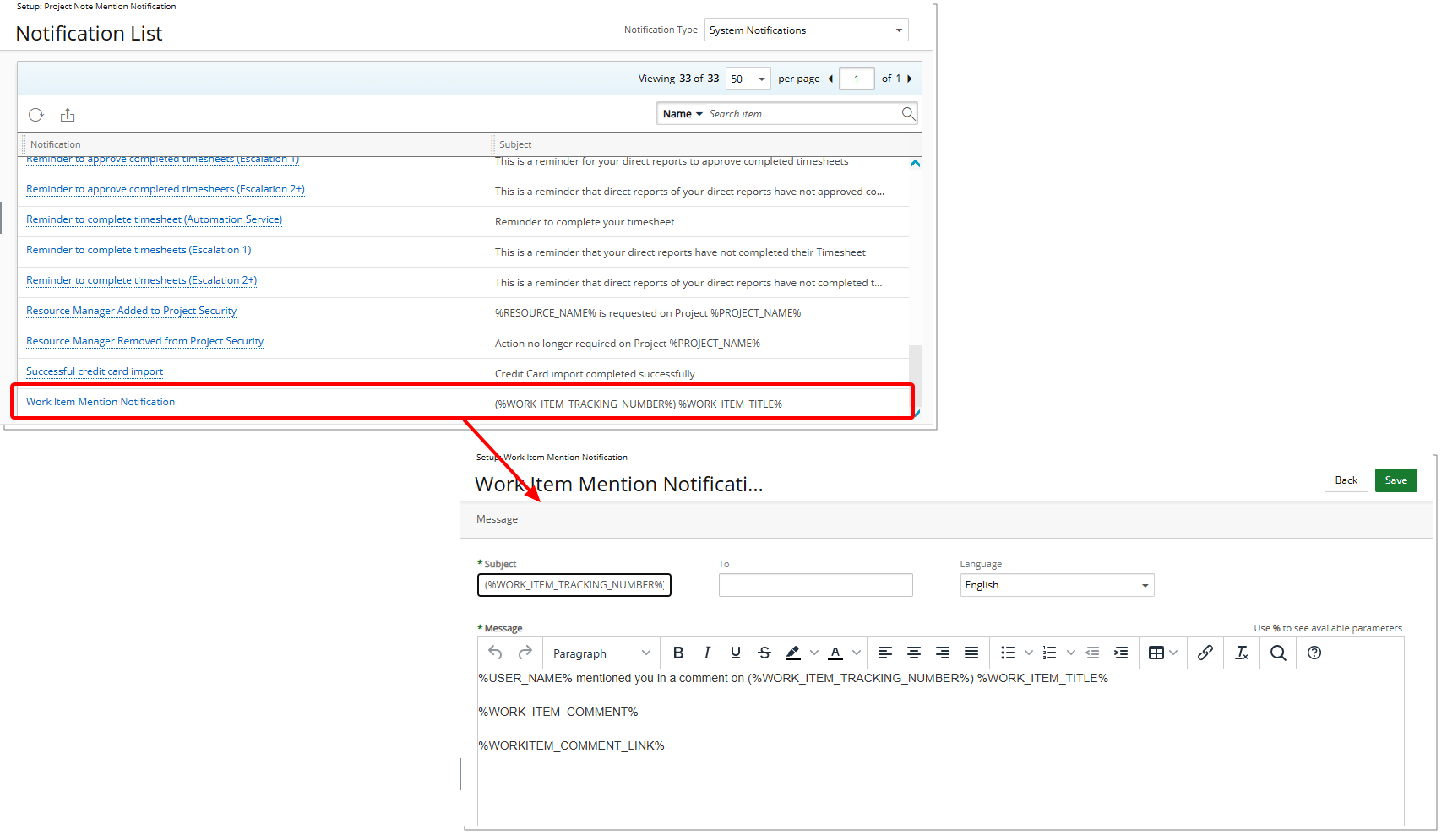Work Item Mention Notification