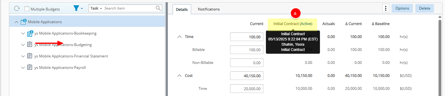 The word Active is now clearly displayed in the Baseline column.