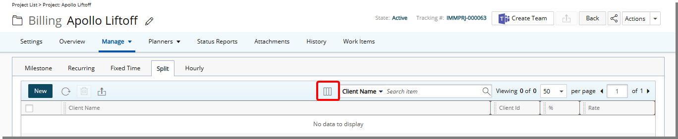 Column Selection  is now available within the  Split Tab.
