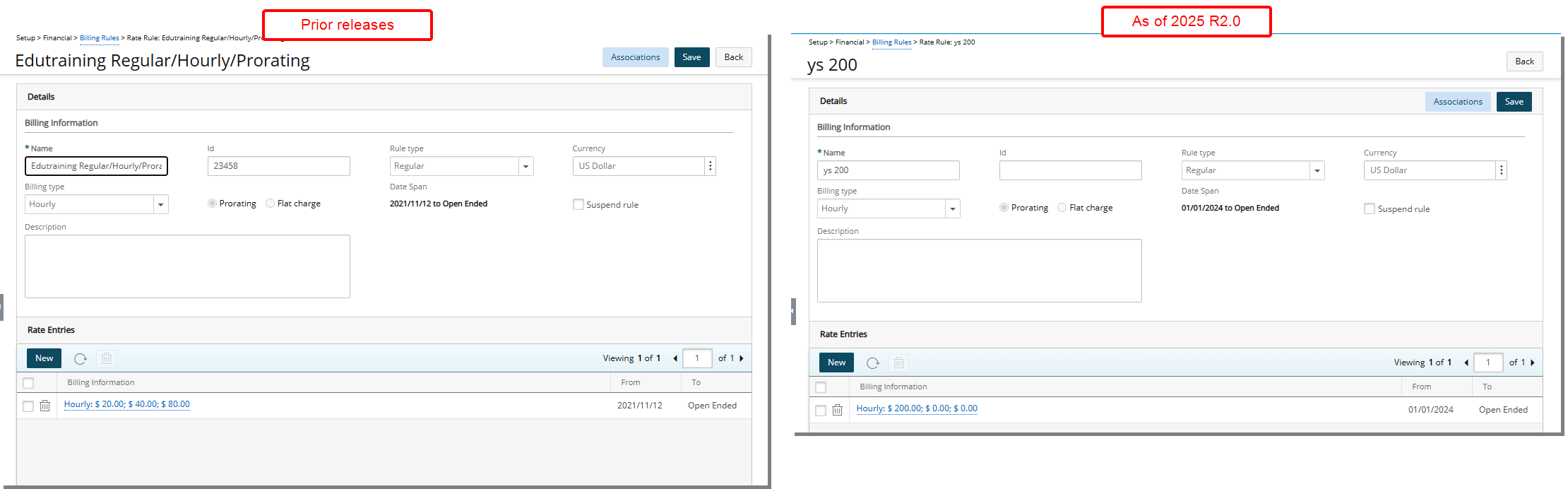 Billing Rule Edit Page