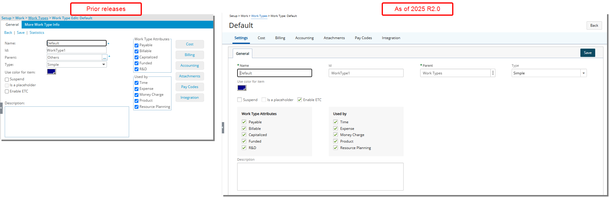 Improved Work Type Edit Page