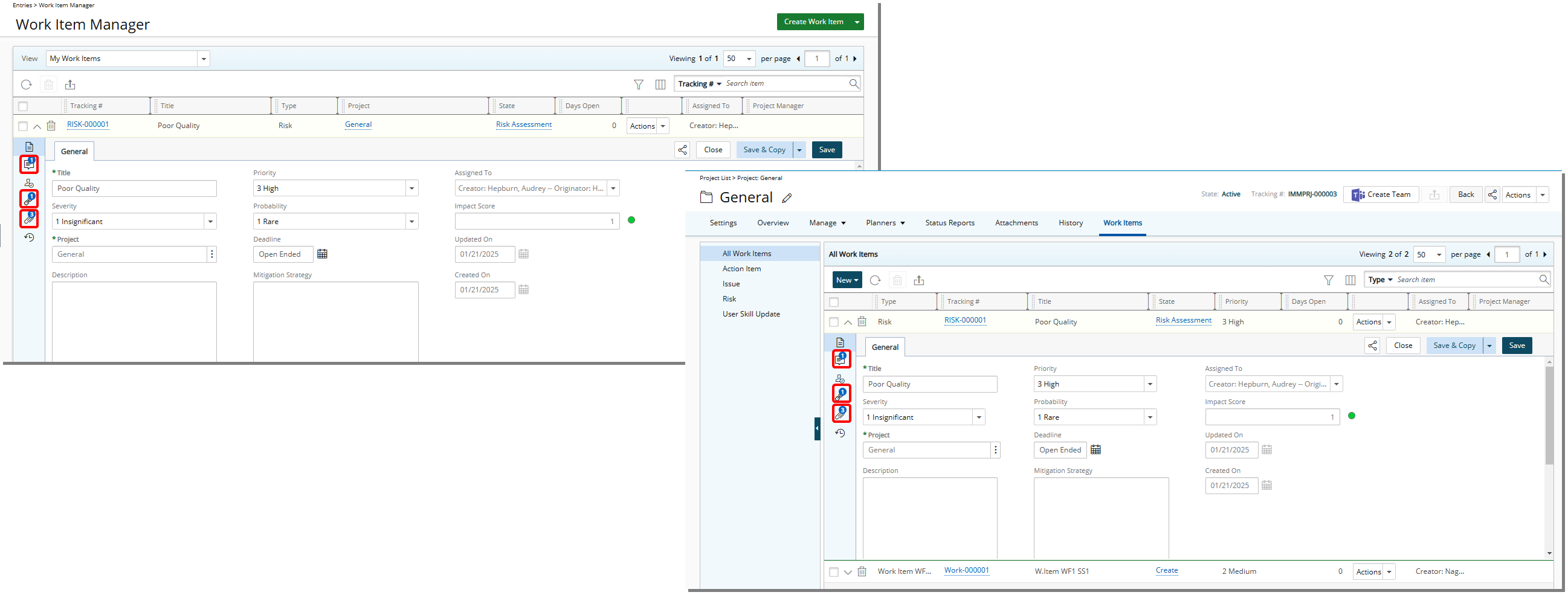 The total number of Comments, Links and Attachments related to a Work Item are now readily visible