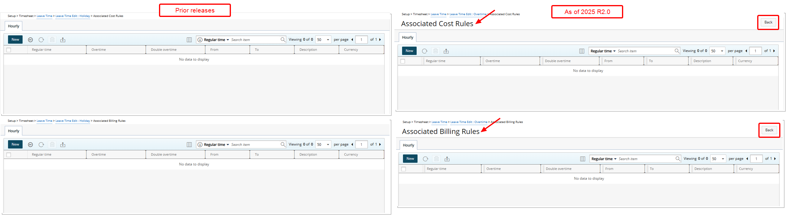 Addition of a Title to Associated Cost/Billing Rules of Leave Time Edit Page
