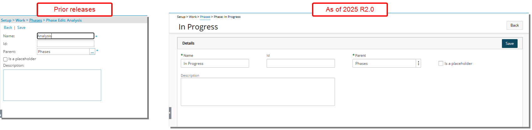 Improved Phase Edit Page
