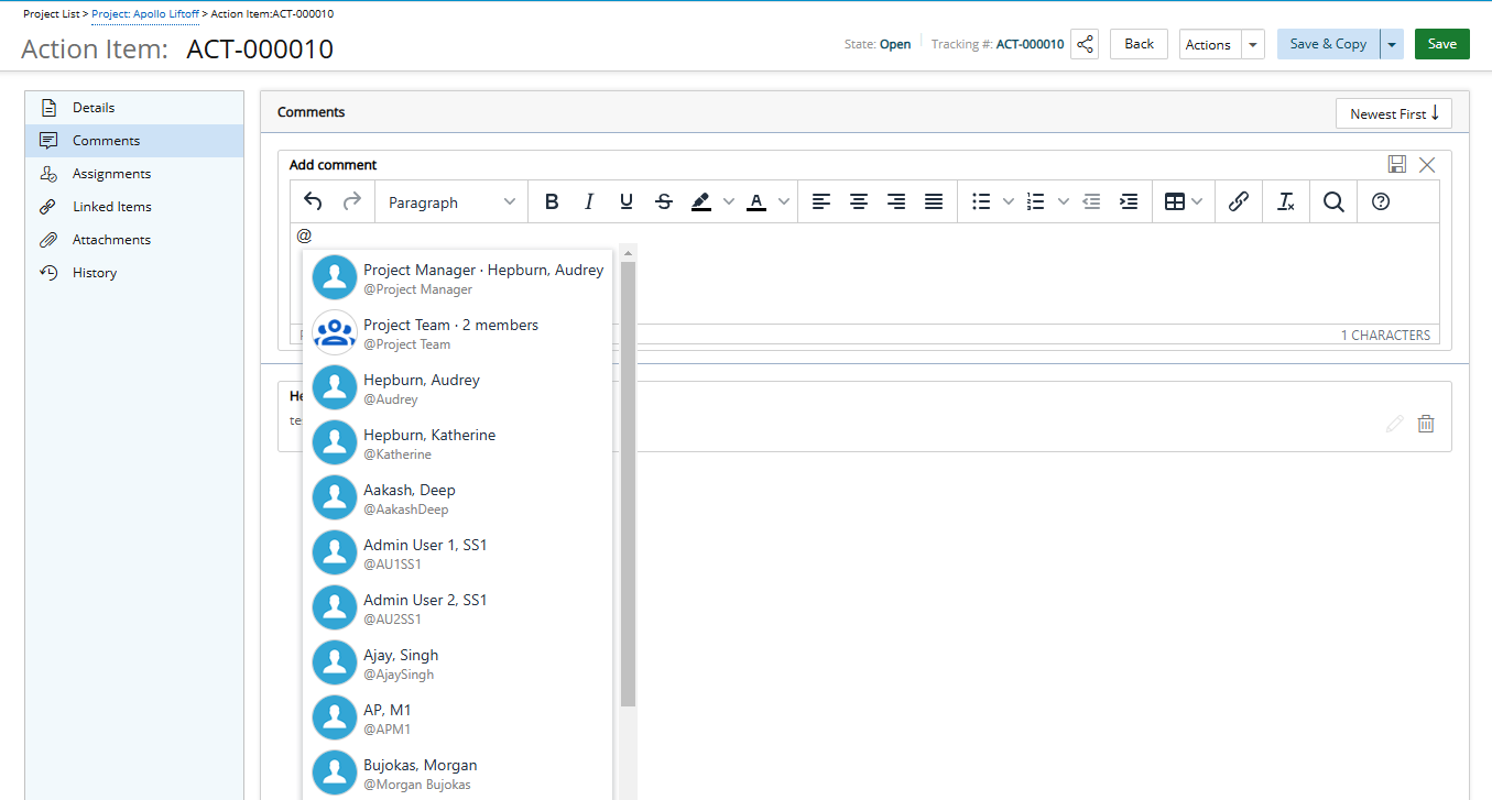  Projects Tab in Client Edit Page