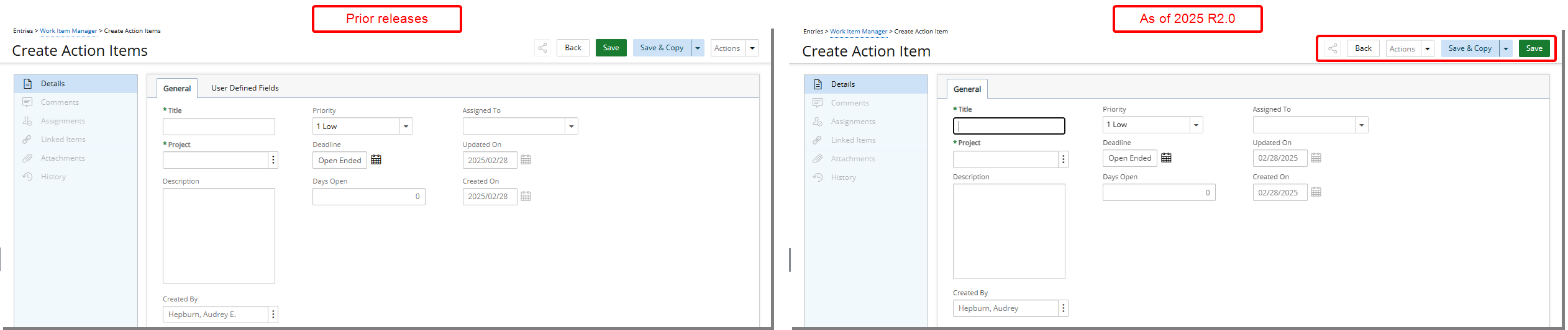 Work Item Edit Page