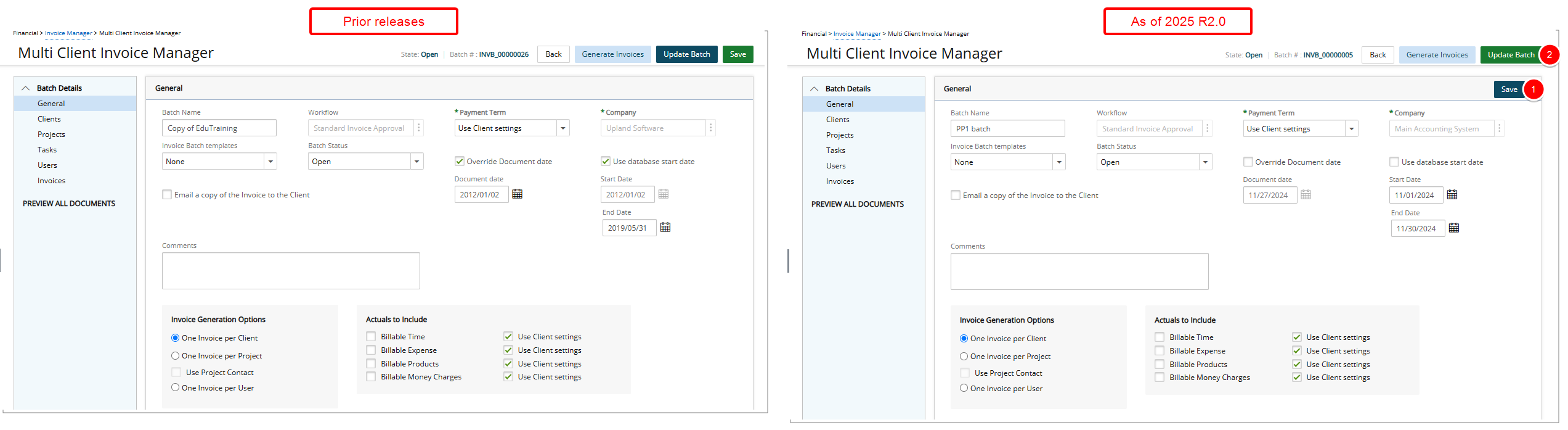 Multi Client Invoice Manager Page