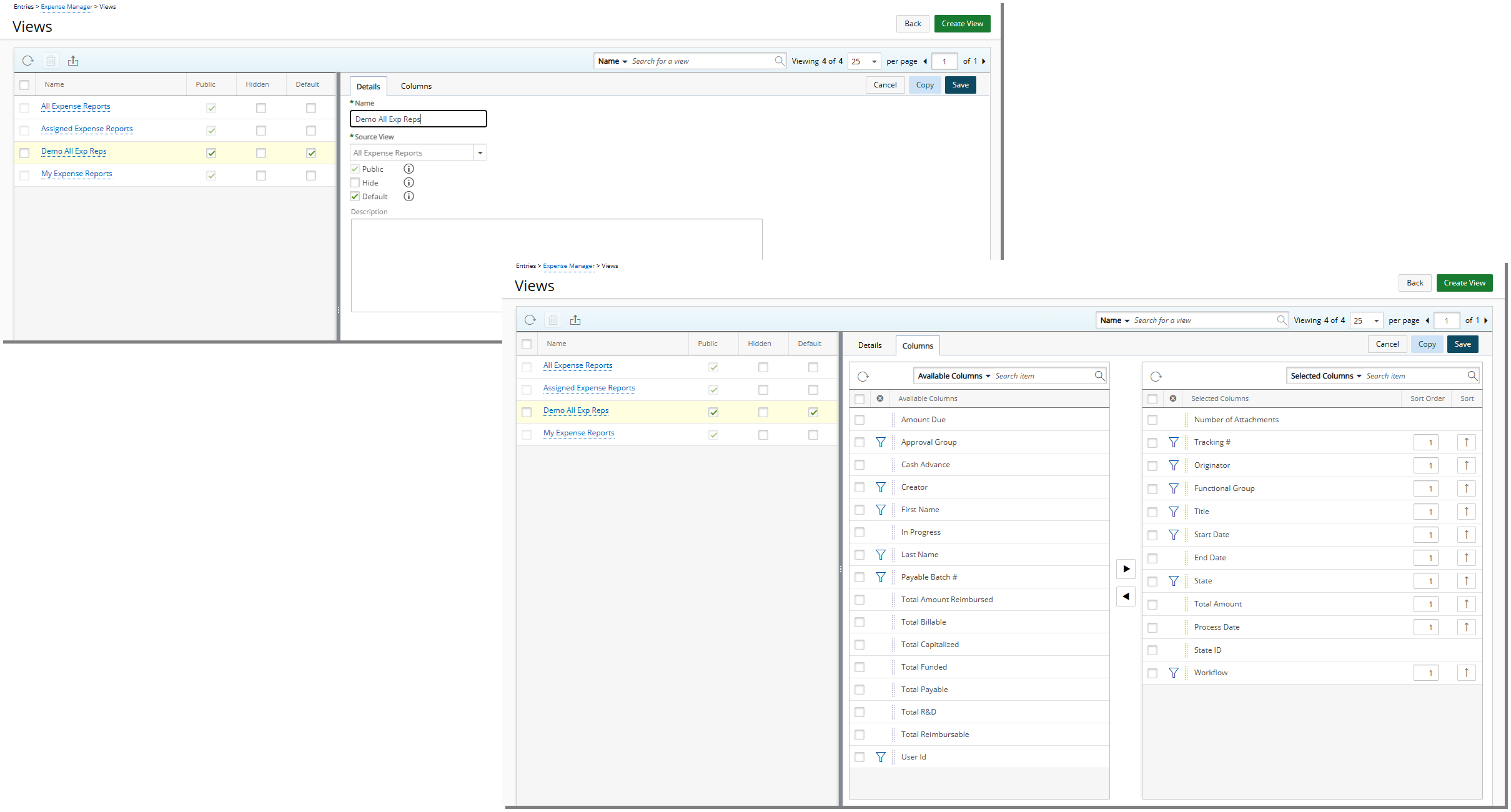 Manage Views