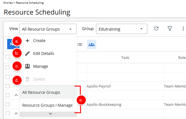Manage your Views from the View context menu.