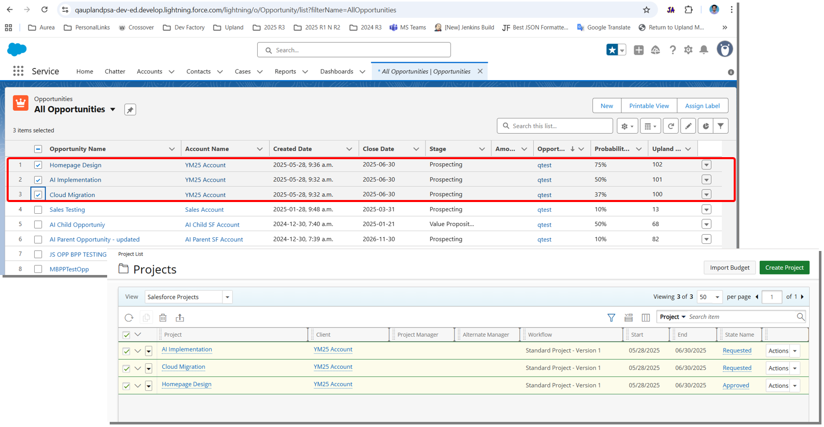 Project creation occurs automatically when the CRM Data Exchange Automation Service runs in PSA.