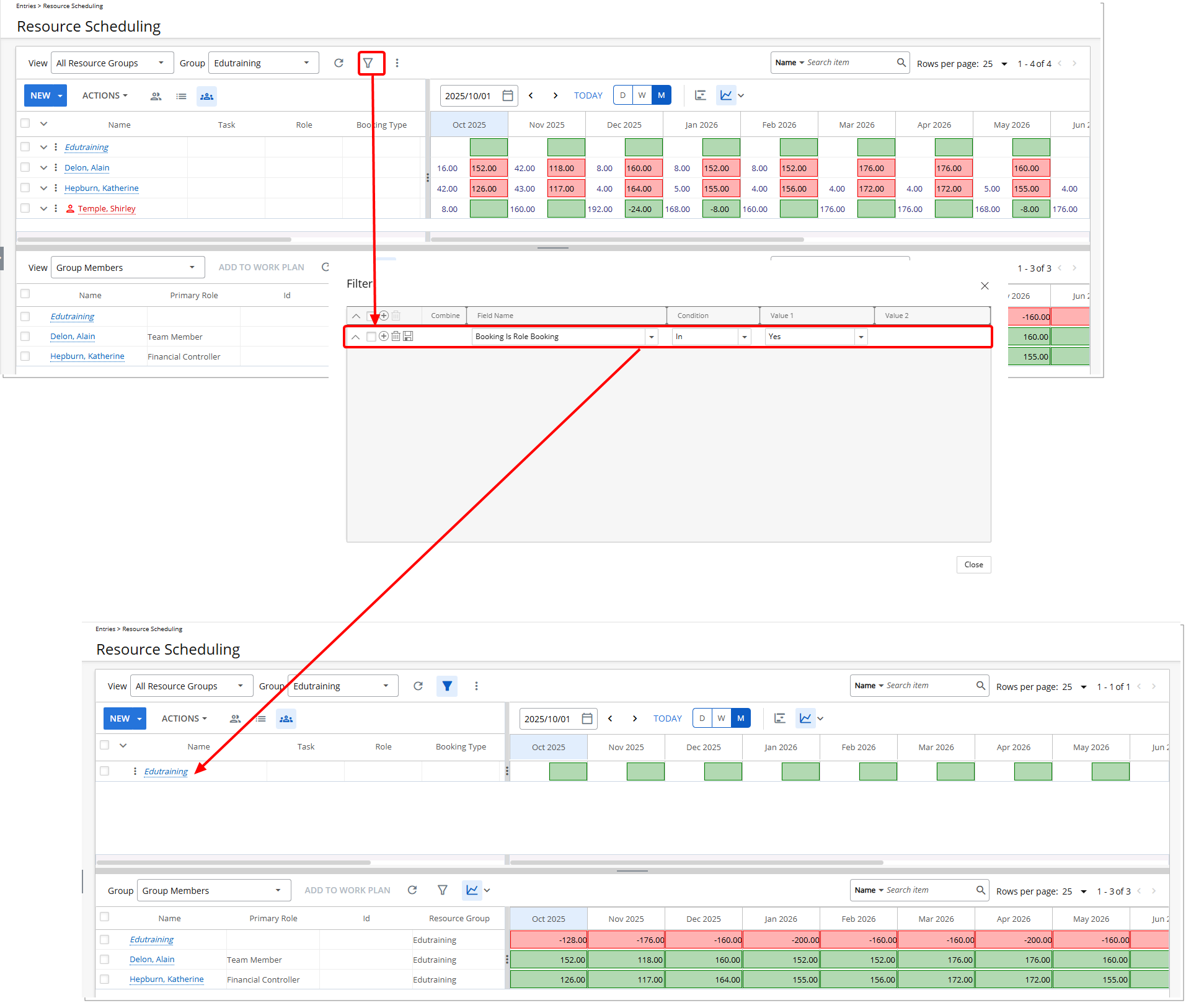 New Booking Filter to Show Only Role Bookings
