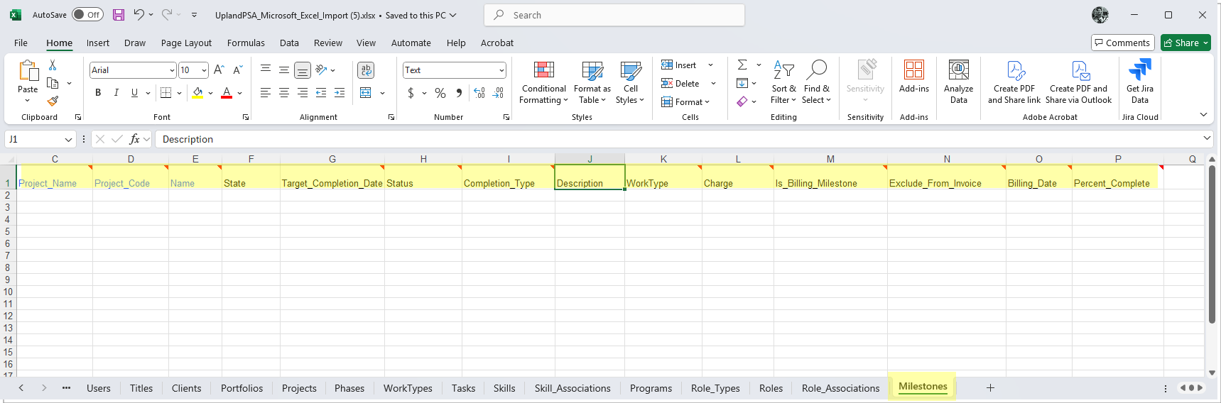 Excel Import Now Extended to Support Milestones and their Associated User Defined Fields