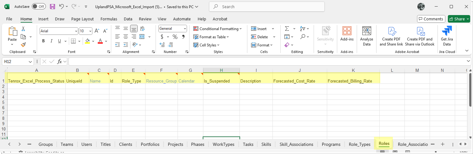 Removal of Import Roles from Roles List Page