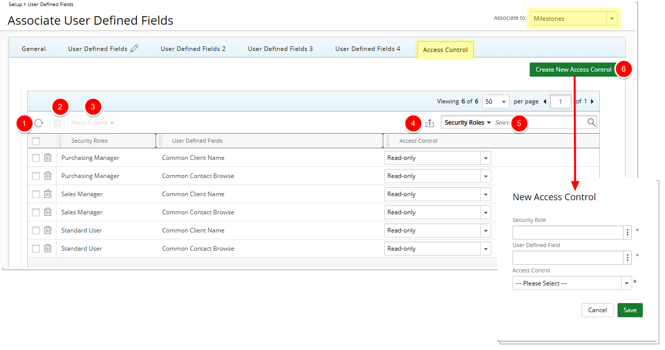 Limit User Access to User Defined Field Associated With Milestones